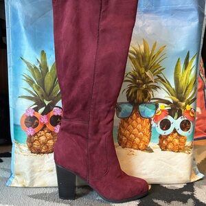 Style & Co. Maroon Heeled Boots